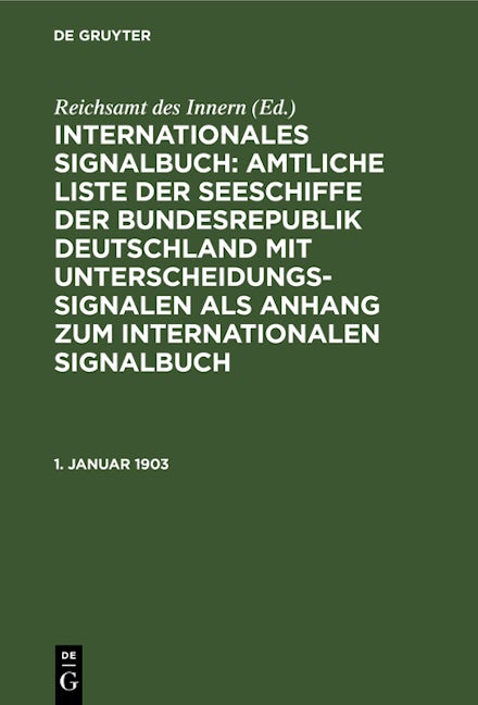 Book cover image for 1. Januar 1903 ISBN: 9783112390214